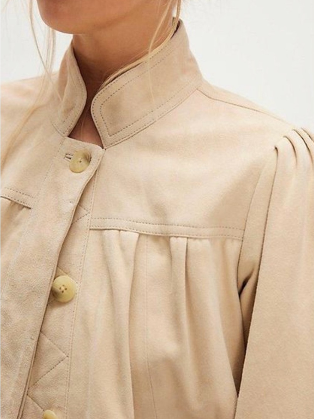 We The Free nimbus suede jacket in tofu ivory color - Picture 2 of 6